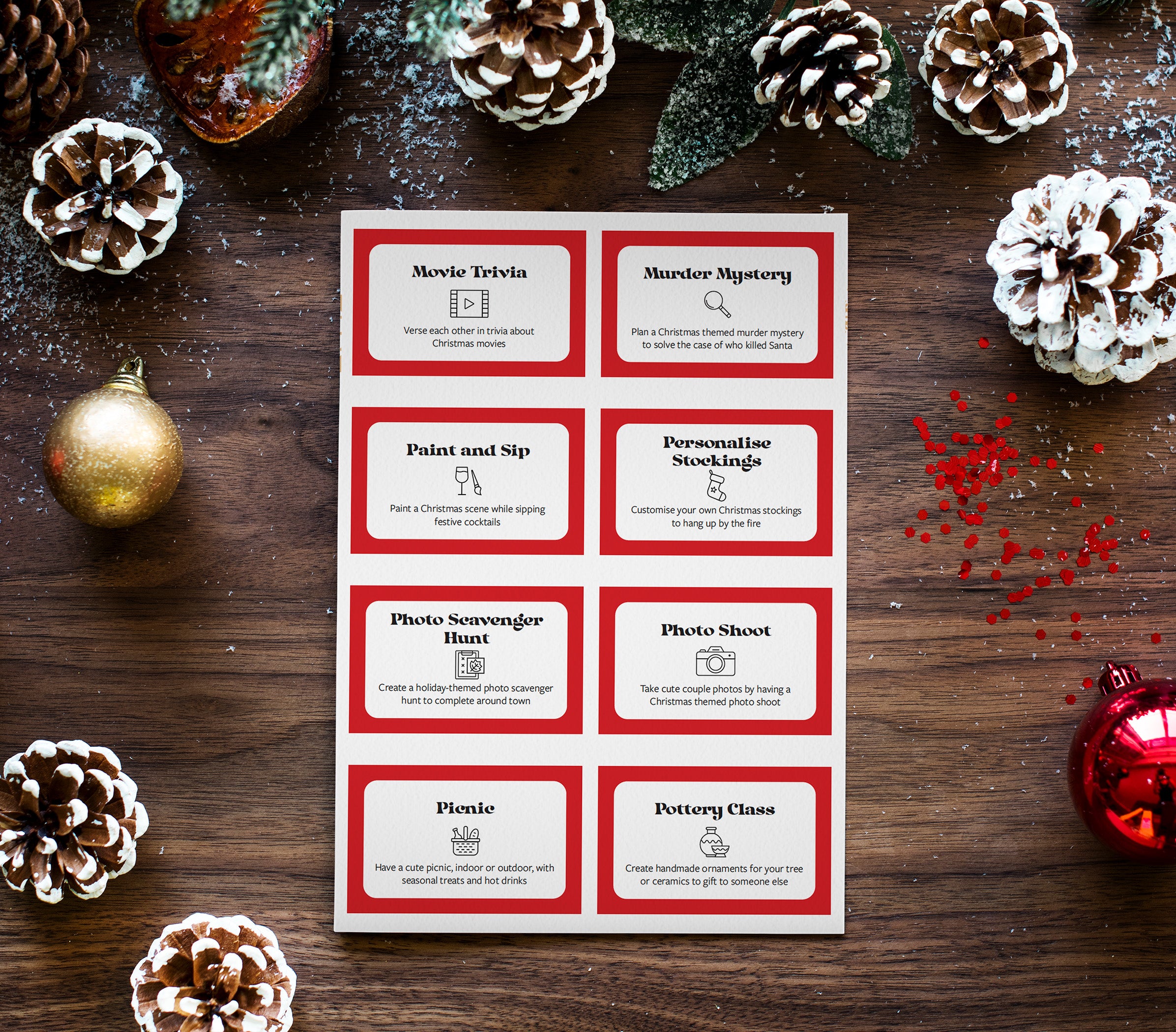 30 Christmas Date Idea Cards 2.0 Digital Download