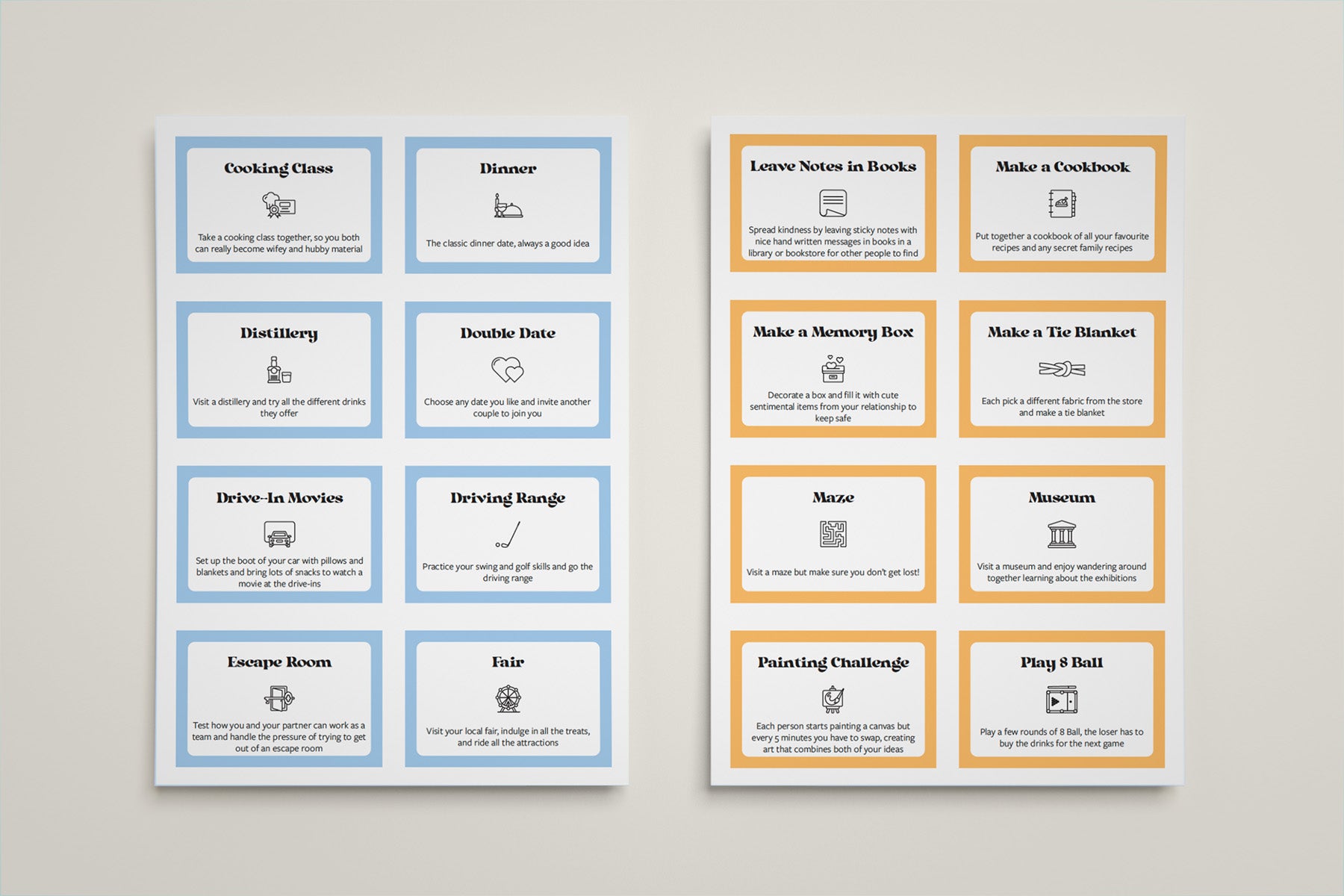 250 Ultimate Date Idea Cards Digital Download